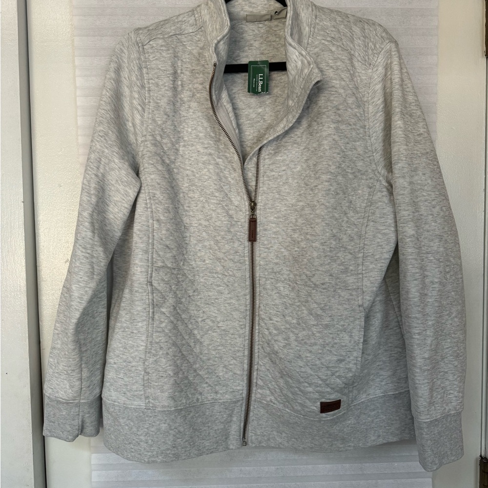 NWT LL Bean Quilted Full Zip Sweatshirt 2024